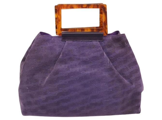 BALENCIAGA Handtasche Wildleder Violett Silber Auth yk20590 - Ansicht 2