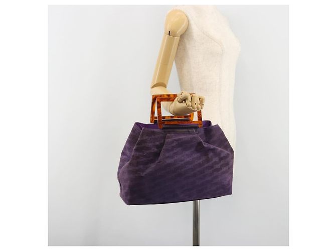 BALENCIAGA Handtasche Wildleder Violett Silber Auth yk20590 - Ansicht 22