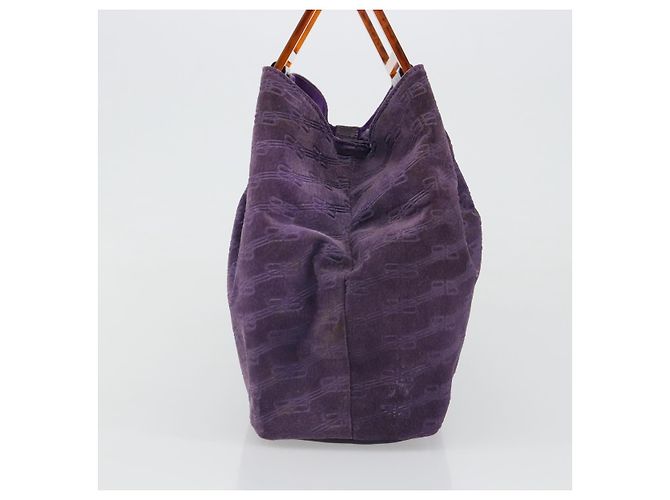 BALENCIAGA Handtasche Wildleder Violett Silber Auth yk20590 - Ansicht 4