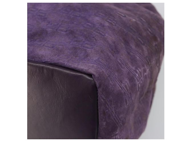 BALENCIAGA Handtasche Wildleder Violett Silber Auth yk20590 - Ansicht 9