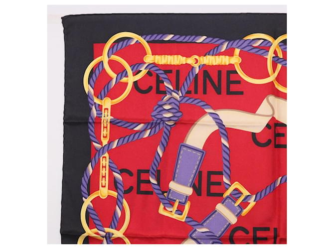 Céline CELINE Schal Seide Rot Auth 187321 - Ansicht 2