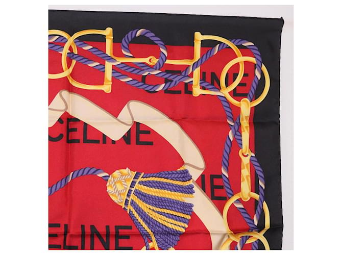 Céline CELINE Schal Seide Rot Auth 187321 - Ansicht 3