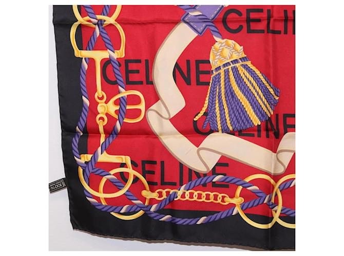 Céline CELINE Schal Seide Rot Auth 187321 - Ansicht 4