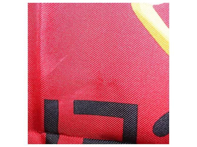 Céline CELINE Schal Seide Rot Auth 187321 - Ansicht 7
