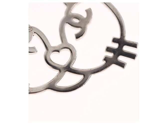 Spilla CHANEL metallo Silver tone CC Auth 189215M - vista 18