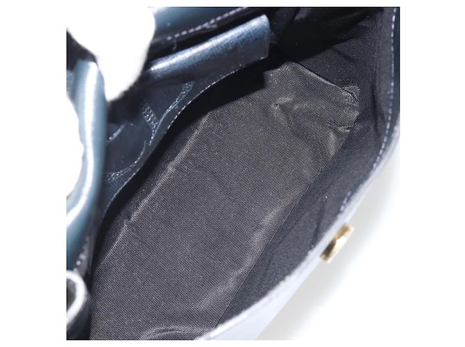 Borsa Christian Dior in pelle blu navy e oro Autentica 188236A D'oro - vista 11