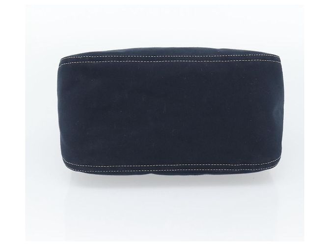 Borsa a tracolla FENDI Mamma Baguette in tela blu navy e argento Auth 187955V - vista 5