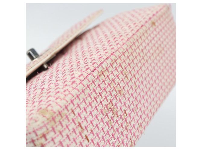 CHANEL Matelasse Chain Shoulder Bag Canvas Pink Silver CC Auth 188723V Argento Rosa - vista 9