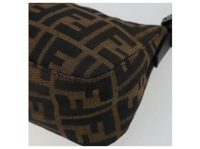 FENDI Zucca Canvas Mamma Baguette Shoulder Bag Black Silver Brown Auth 187689SAM Castaño Negro Plata - vista 15