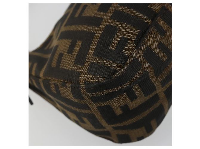 FENDI Zucca Canvas Mamma Baguette Shoulder Bag Black Silver Brown Auth 187689SAM Castaño Negro Plata - vista 16