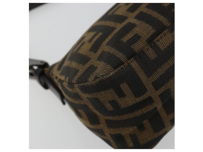 FENDI Zucca Canvas Mamma Baguette Shoulder Bag Black Silver Brown Auth 187689SAM Castaño Negro Plata - vista 18