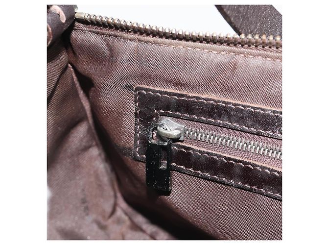 FENDI Zucca Canvas Mamma Baguette Shoulder Bag Black Silver Brown Auth 187689SAM Castaño Negro Plata - vista 25
