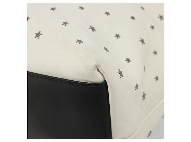 Jimmy Choo Studs Tote Bag Leder Weiß Silber Auth BA13552 - Ansicht 14