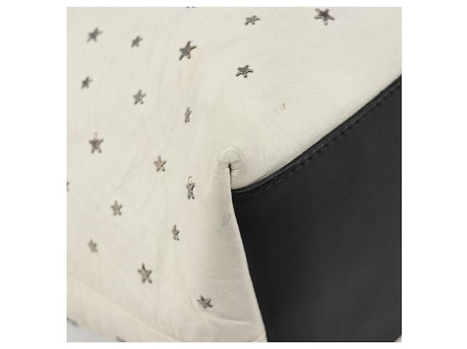 Jimmy Choo Studs Tote Bag Leder Weiß Silber Auth BA13552 - Ansicht 15