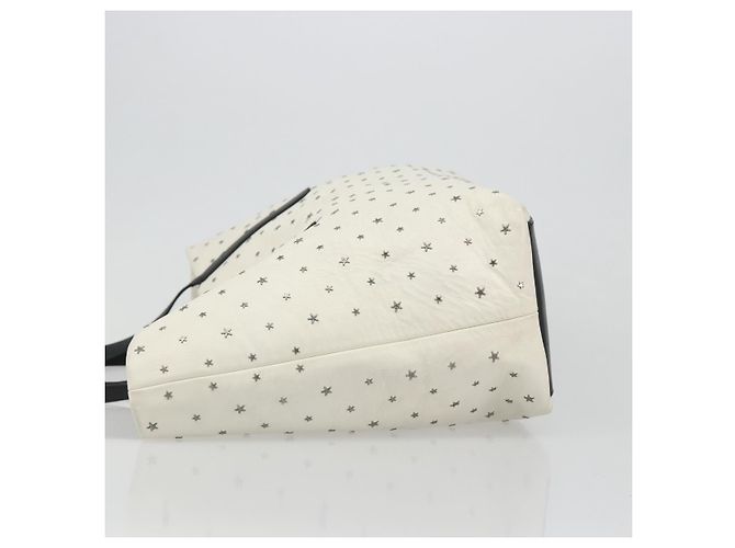 Jimmy Choo Studs Tote Bag Leder Weiß Silber Auth BA13552 - Ansicht 4