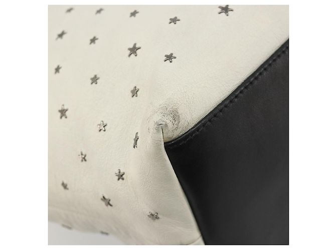 Jimmy Choo Studs Tote Bag Leder Weiß Silber Auth BA13552 - Ansicht 9