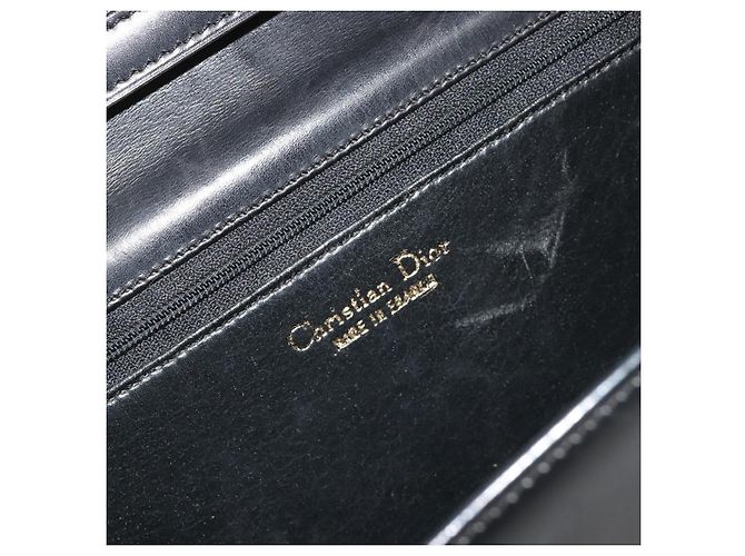 Borsa a Spalla Christian Dior in Pelle Nera e Oro Auth 188255 Nero D'oro - vista 18