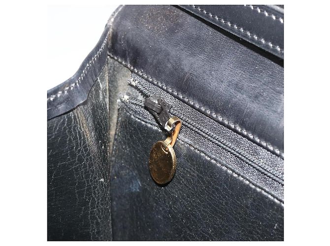 Borsa a Spalla Christian Dior in Pelle Nera e Oro Auth 188255 Nero D'oro - vista 21