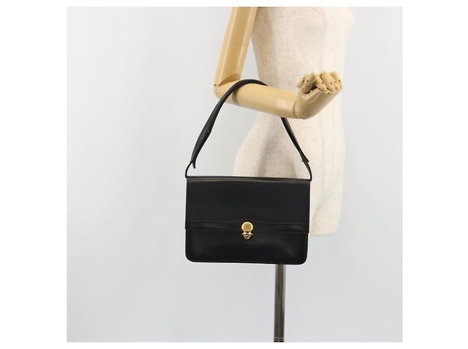 Borsa a Spalla Christian Dior in Pelle Nera e Oro Auth 188255 Nero D'oro - vista 22
