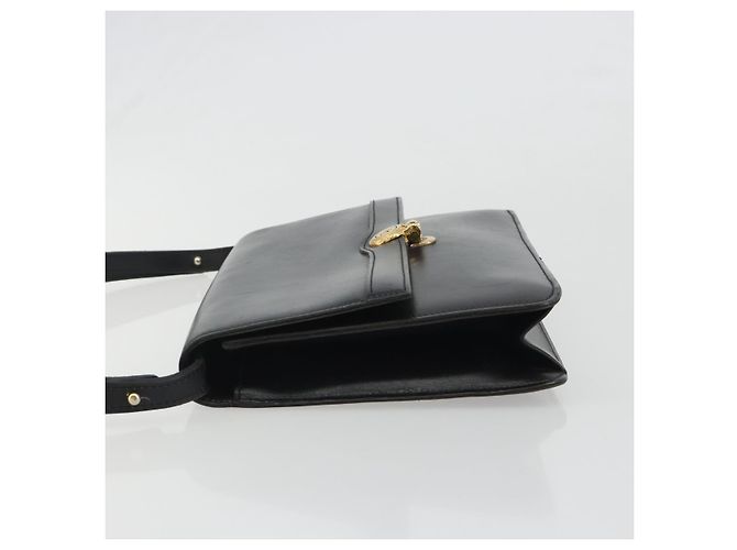 Borsa a Spalla Christian Dior in Pelle Nera e Oro Auth 188255 Nero D'oro - vista 4