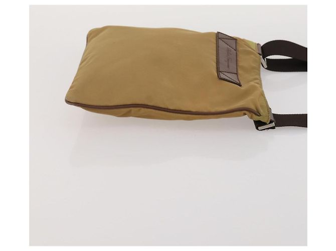 Salvatore Ferragamo Gucci GG Canvas Sherry Line Bag Nylon 2 Set Auth ar13970 Beige - vue 12