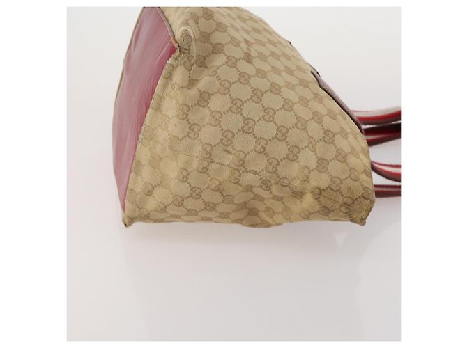 Salvatore Ferragamo Gucci GG Canvas Sherry Line Bag Nylon 2 Set Auth ar13970 Beige - vue 4