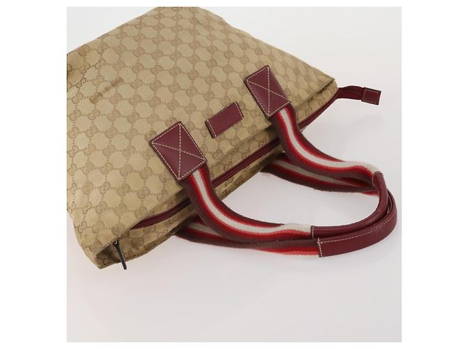 Salvatore Ferragamo Gucci GG Canvas Sherry Line Bag Nylon 2 Set Auth ar13970 Beige - vue 5