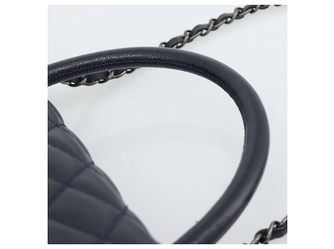 Borsa a mano CHANEL Matelasse Chain Caviar Navy Silver CC 2way ka4899SAM Argento Blu navy - vista 14