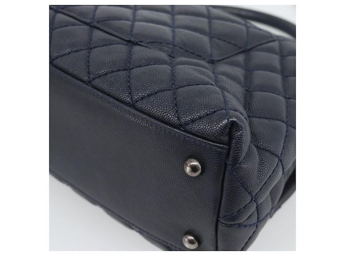 Borsa a mano CHANEL Matelasse Chain Caviar Navy Silver CC 2way ka4899SAM Argento Blu navy - vista 17