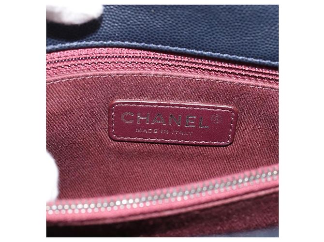 Borsa a mano CHANEL Matelasse Chain Caviar Navy Silver CC 2way ka4899SAM Argento Blu navy - vista 20