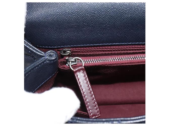 Borsa a mano CHANEL Matelasse Chain Caviar Navy Silver CC 2way ka4899SAM Argento Blu navy - vista 23