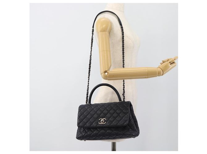 Borsa a mano CHANEL Matelasse Chain Caviar Navy Silver CC 2way ka4899SAM Argento Blu navy - vista 29