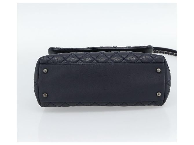 Borsa a mano CHANEL Matelasse Chain Caviar Navy Silver CC 2way ka4899SAM Argento Blu navy - vista 5
