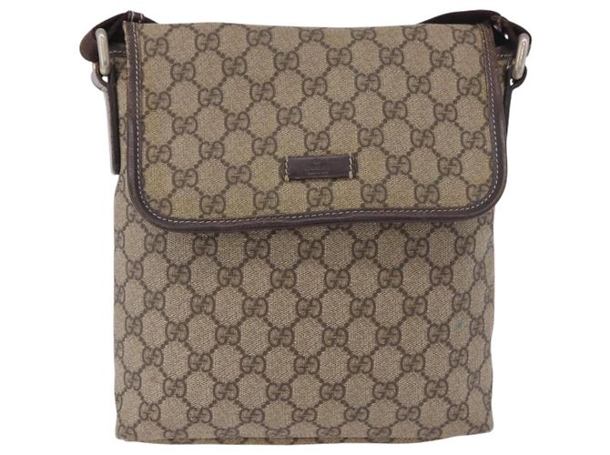 GUCCI GG Supreme Shoulder Bag PVC Beige Gold 223666 Auth 188468 Golden - view 13