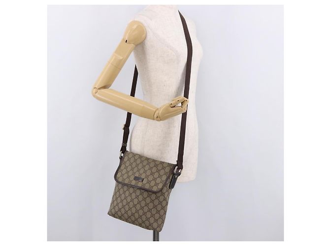 GUCCI GG Supreme Shoulder Bag PVC Beige Gold 223666 Auth 188468 Golden - view 22