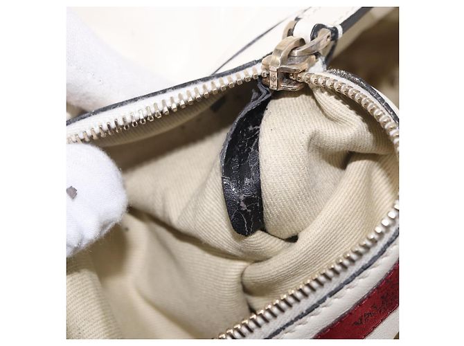 VALENTINO Studs Tote Bag Leder 2way White Gold Auth BA13505 Weiß Golden - Ansicht 12