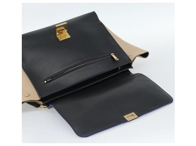 Céline Borsa Trapeze CELINE in pelle 2way Blu Oro Auth ka4960V D'oro - vista 20