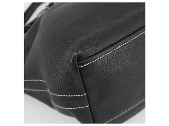 Sac à bandoulière PRADA en cuir noir avec détails argentés Auth 188461A - vue 14