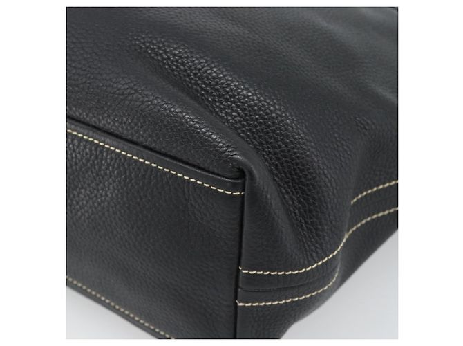 Sac à bandoulière PRADA en cuir noir avec détails argentés Auth 188461A - vue 15