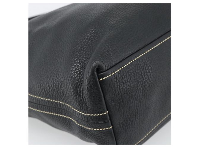 Sac à bandoulière PRADA en cuir noir avec détails argentés Auth 188461A - vue 16