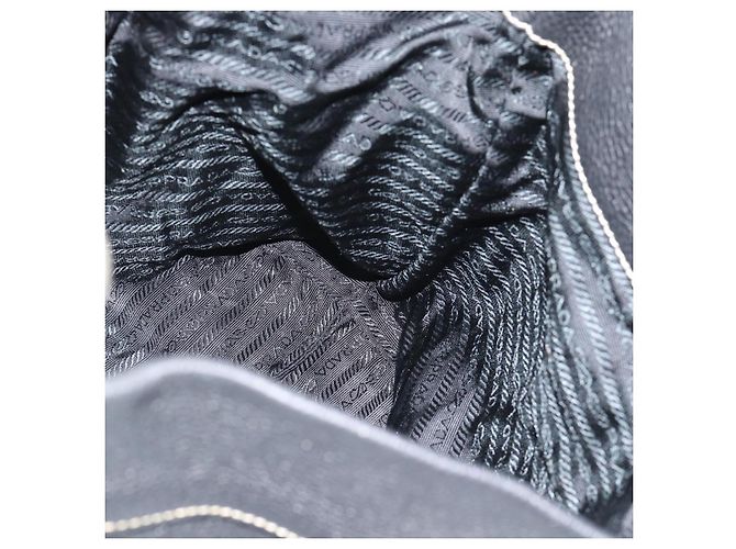 Sac à bandoulière PRADA en cuir noir avec détails argentés Auth 188461A - vue 19