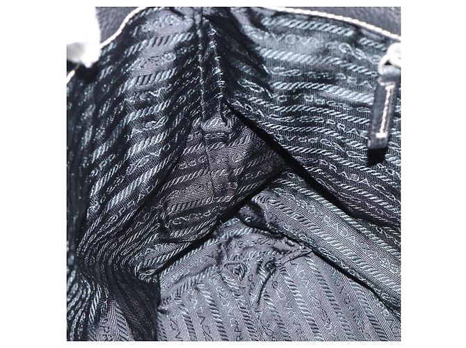 Sac à bandoulière PRADA en cuir noir avec détails argentés Auth 188461A - vue 20