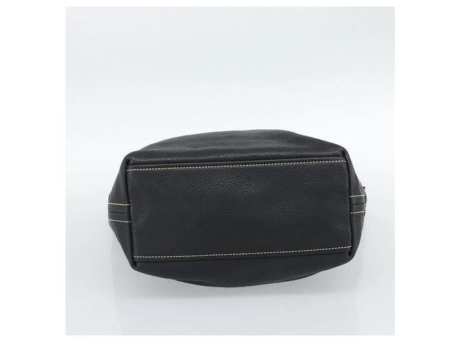 Sac à bandoulière PRADA en cuir noir avec détails argentés Auth 188461A - vue 5