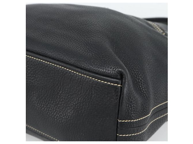 Sac à bandoulière PRADA en cuir noir avec détails argentés Auth 188461A - vue 9