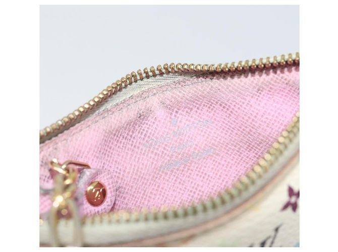 LOUIS VUITTON Monogram Multicolor Pochette Cles NM Purse M93734 Auth 187314 White - view 10