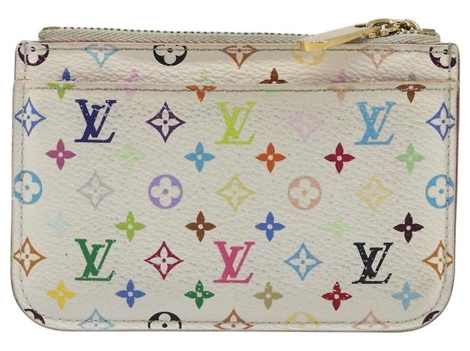 LOUIS VUITTON Monogram Multicolor Pochette Cles NM Purse M93734 Auth 187314 White - view 2
