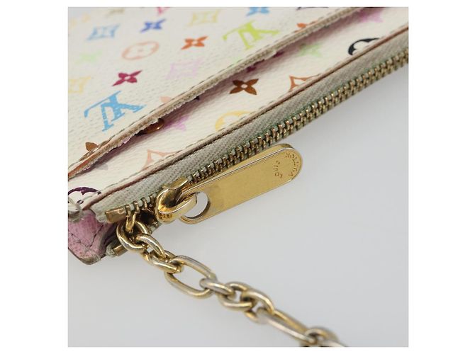 LOUIS VUITTON Monogram Multicolor Pochette Cles NM Purse M93734 Auth 187314 White - view 9