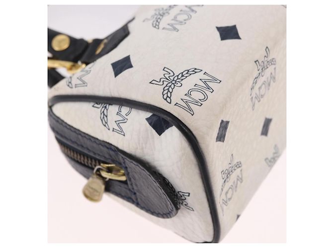 Borsa MCM Vicetos Logogram in PVC e pelle 2way White Gold Auth 188210 Bianco D'oro - vista 10