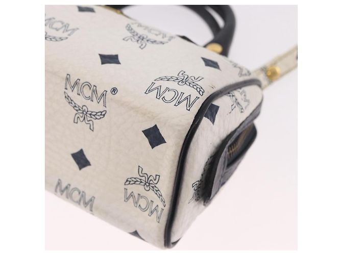 Borsa MCM Vicetos Logogram in PVC e pelle 2way White Gold Auth 188210 Bianco D'oro - vista 15