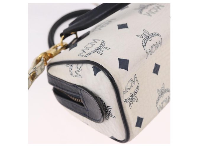 Borsa MCM Vicetos Logogram in PVC e pelle 2way White Gold Auth 188210 Bianco D'oro - vista 16
